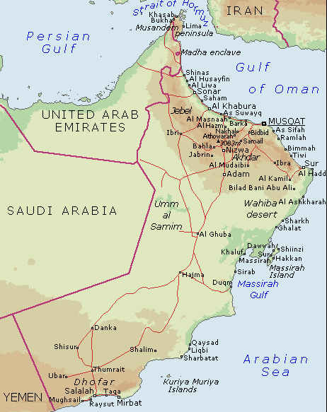 physical map of oman